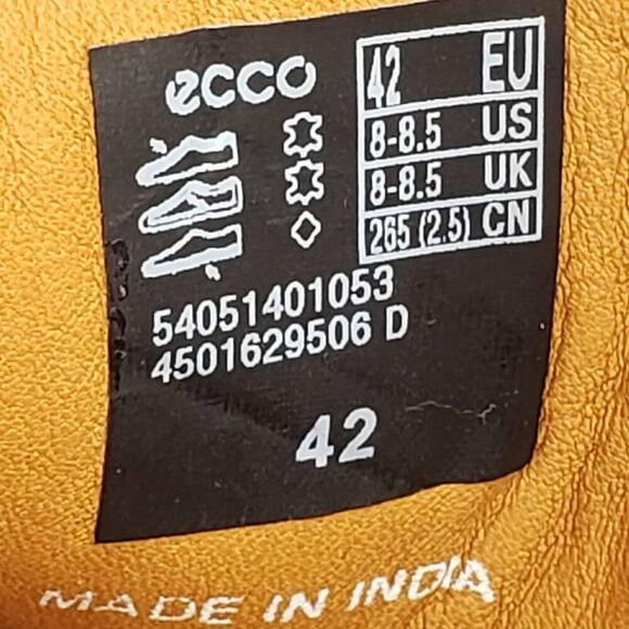 ECCO Lite Moc Mens Leather Moccasin Size 42 US 8 Brown Leather Slip On - Picture 8 of 8